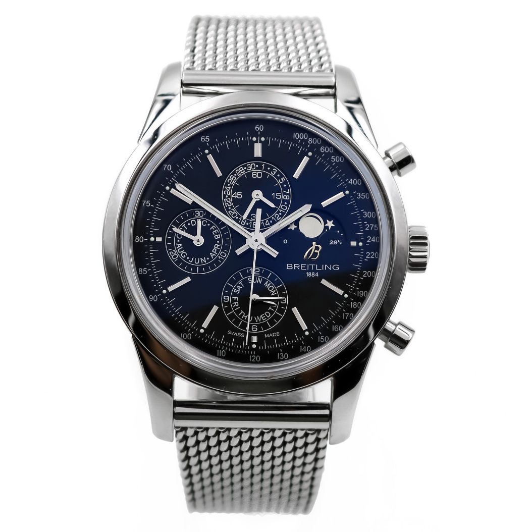 Breitling Transocean Chronograph 43 mm Watch in Grey Dial