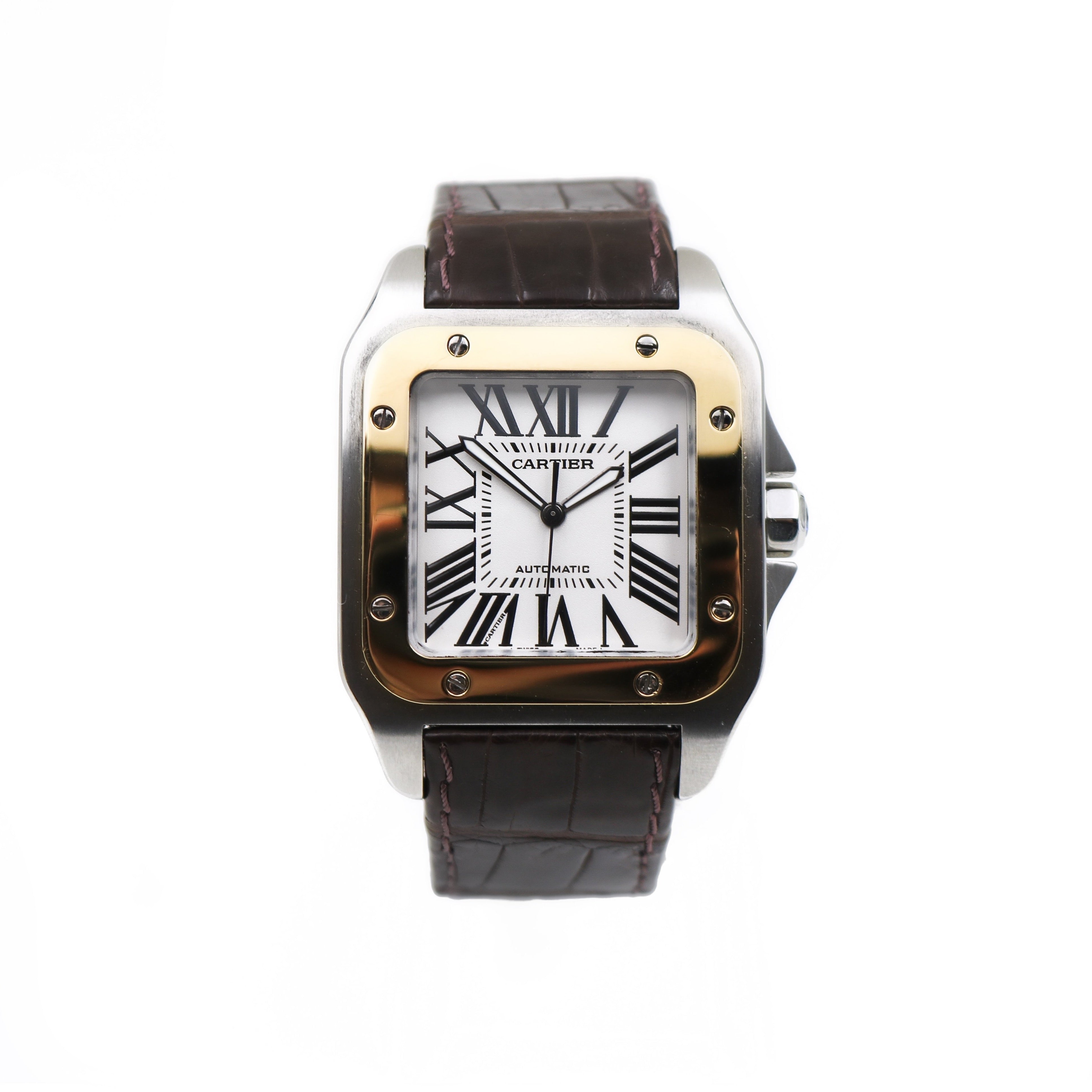 Rose Gold Golden Cartier Santos 100 Dual Tone Swiss Automatic Mens Watch at  Rs 8999 in Mumbai